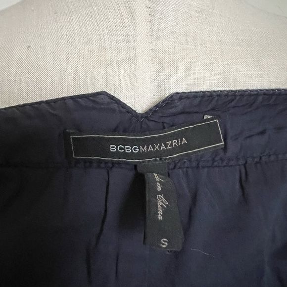 BCBGMaxazria Blue Color Block Cotton Jean Skirt  Size Small - Picture 2 of 4